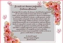 Mesaj de felicitare adresat Cetățeanului de Onoare al orașului Sîngerei, Doamna Ecaterina Atanasov!